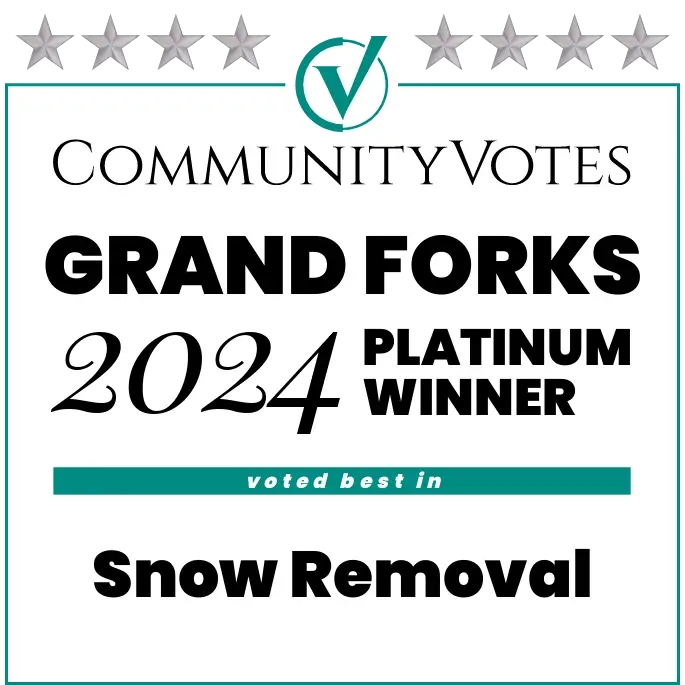 winners badge grand forks 2024 platinum snow removal Landscaping and Lawn Care Services | PRO Land | Snow | Grand Forks, MN